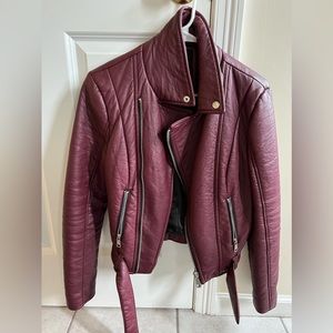 Forever 21 Vegan Leather Burgundy Jacket